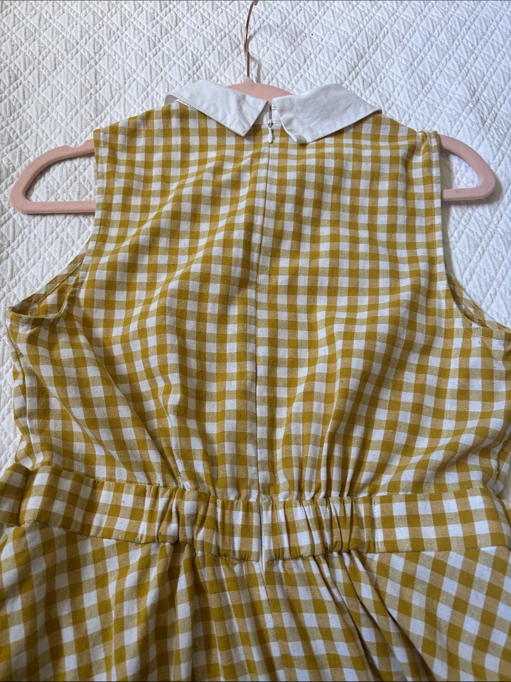 English Factory Yellow Gingham Dress with White Collar - Picture 4 of 6